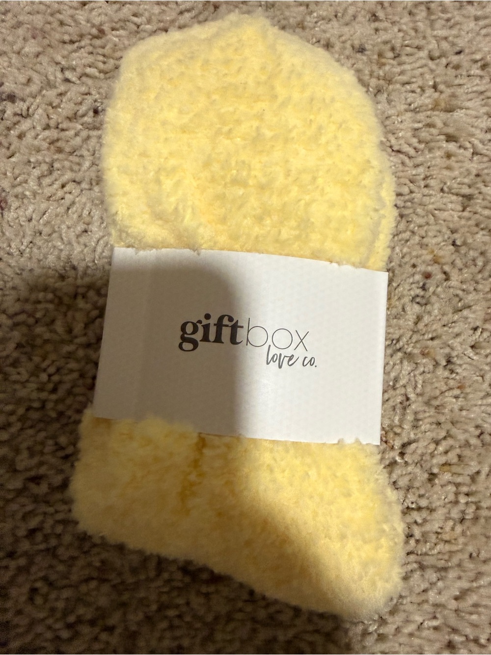 Gift Box Love Co. Plush Yellow Women's Bath & Body Cozy Socks